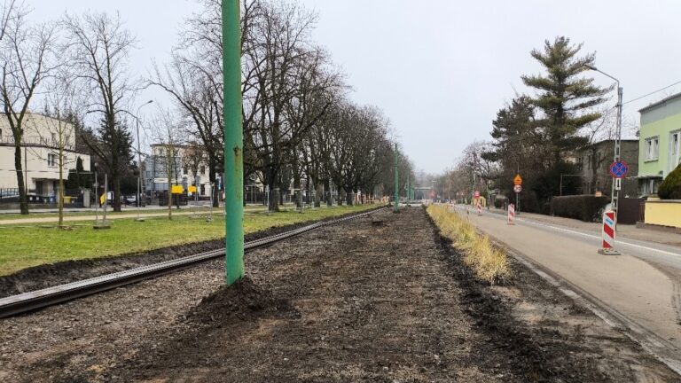 Miejsce po rozebranym torowisku na alei Wielkopolskiej